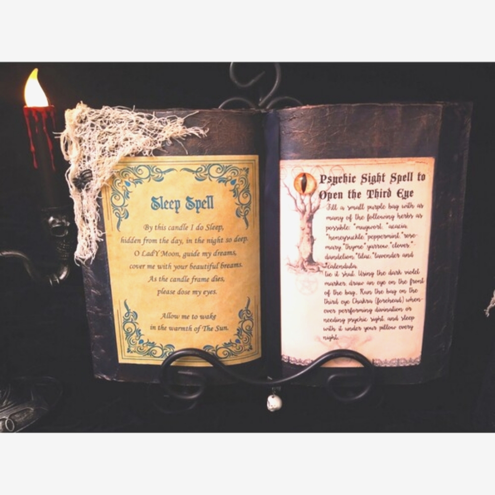 SLEEP and PSYCHIC SIGHT Spell to Open The Third Eye SpellBook Witch Decor